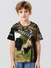 Rooster 3D Print Kids T shirt Boys Summer Lightweight Round Neck Top
