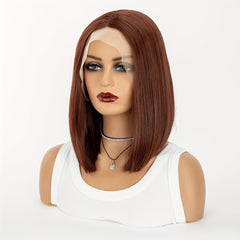 Short Straight Bob Wig Natural Fluffy Hairline Wig For Women Daily Holiday Party