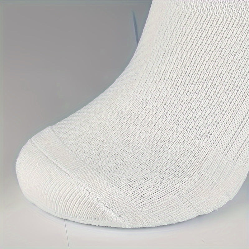 6 Pairs Men's Solid Crew Socks Breathable Non-slip Sports Socks