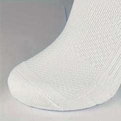 6 Pairs Men's Solid Crew Socks Breathable Non-slip Sports Socks