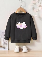 OERYUI Kids Milk Tea Graphic Sweatshirt Comfy Pullover
