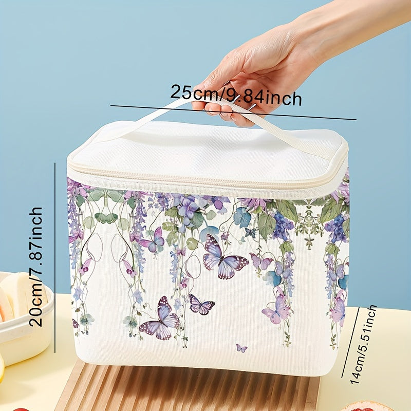 Butterfly Print Insulated Lunch Bag for Teens and Adults