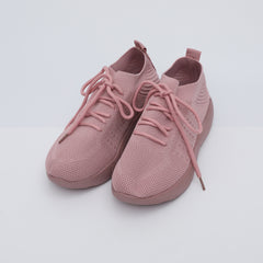 Women's Knit Sports Shoes Lightweight Lace Up Running Low Top Sneakers
