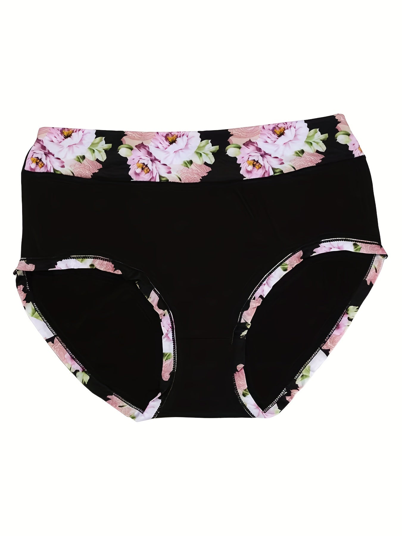 4-Pack Women's Plus Floral Print Panties Set Soft Stretchy Briefs