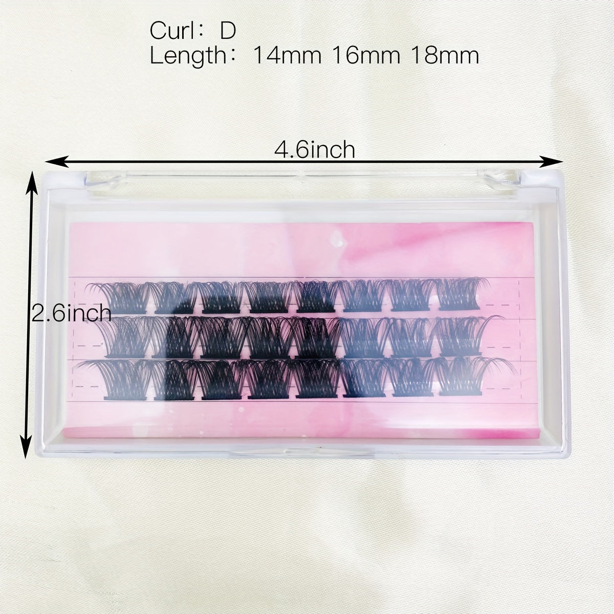 24 pcs Reusable Wispy False Eyelashes D Curl 14 16 18mm Mix DIY Lash Extension