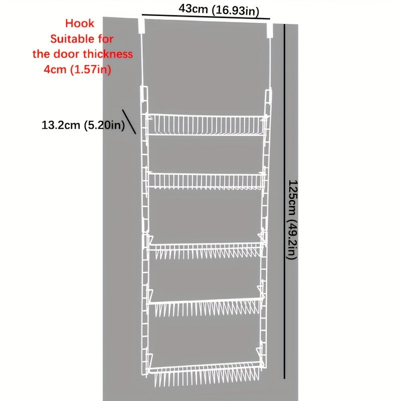 1pc Hanging Storage Rack with Detachable Basket for Kitchen Closet Bedroom