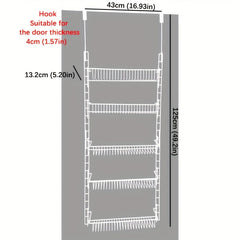 1pc Hanging Storage Rack with Detachable Basket for Kitchen Closet Bedroom