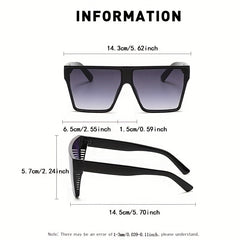 Men's Square Grid Sunglasses UV Protection Large Frame Shades