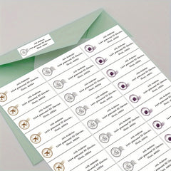 180 Personalized Address Labels 6 Patterns Self-adhesive Flat Labels
