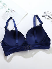 Lace Push Up Bra Comfy & Breathable Bow Tie Intimates Bra