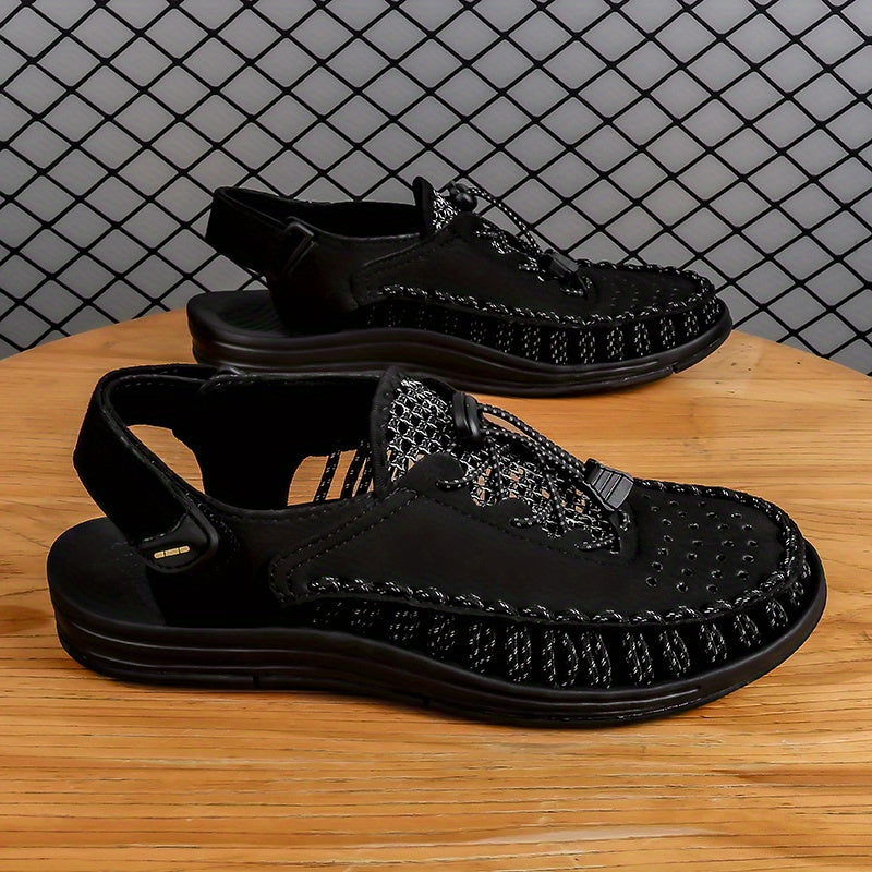 Men's Breathable Closed Toe Hollow Strap Sandals