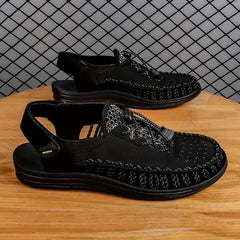 Men's Breathable Closed Toe Hollow Strap Sandals