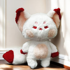 Fox with Red Ears & Tail Soft Polyester Stuffed Animal for Home Decor