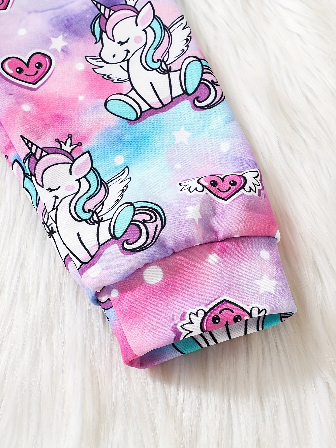 Girls' Unicorn Cartoon Pants Full Print Jogger Outwear Kids Outfit