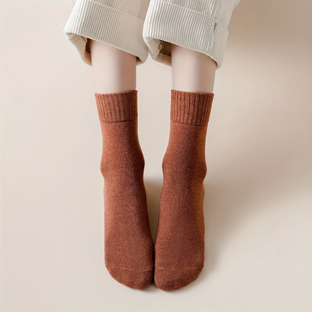 5 Pairs Thick Knit Socks for Women