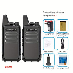 2pcs BF T20 Walkie Talkies USB Charging for Home School Restaurant Outdoor Use