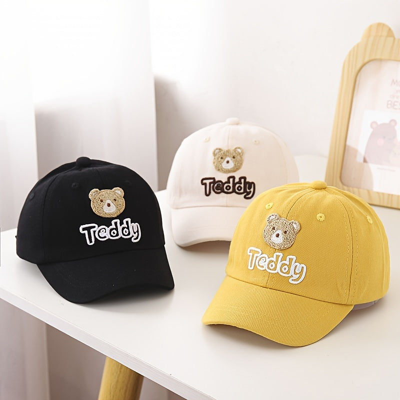 Kids Bear Embroidered Baseball Cap Sun Protection Sunshade Hat