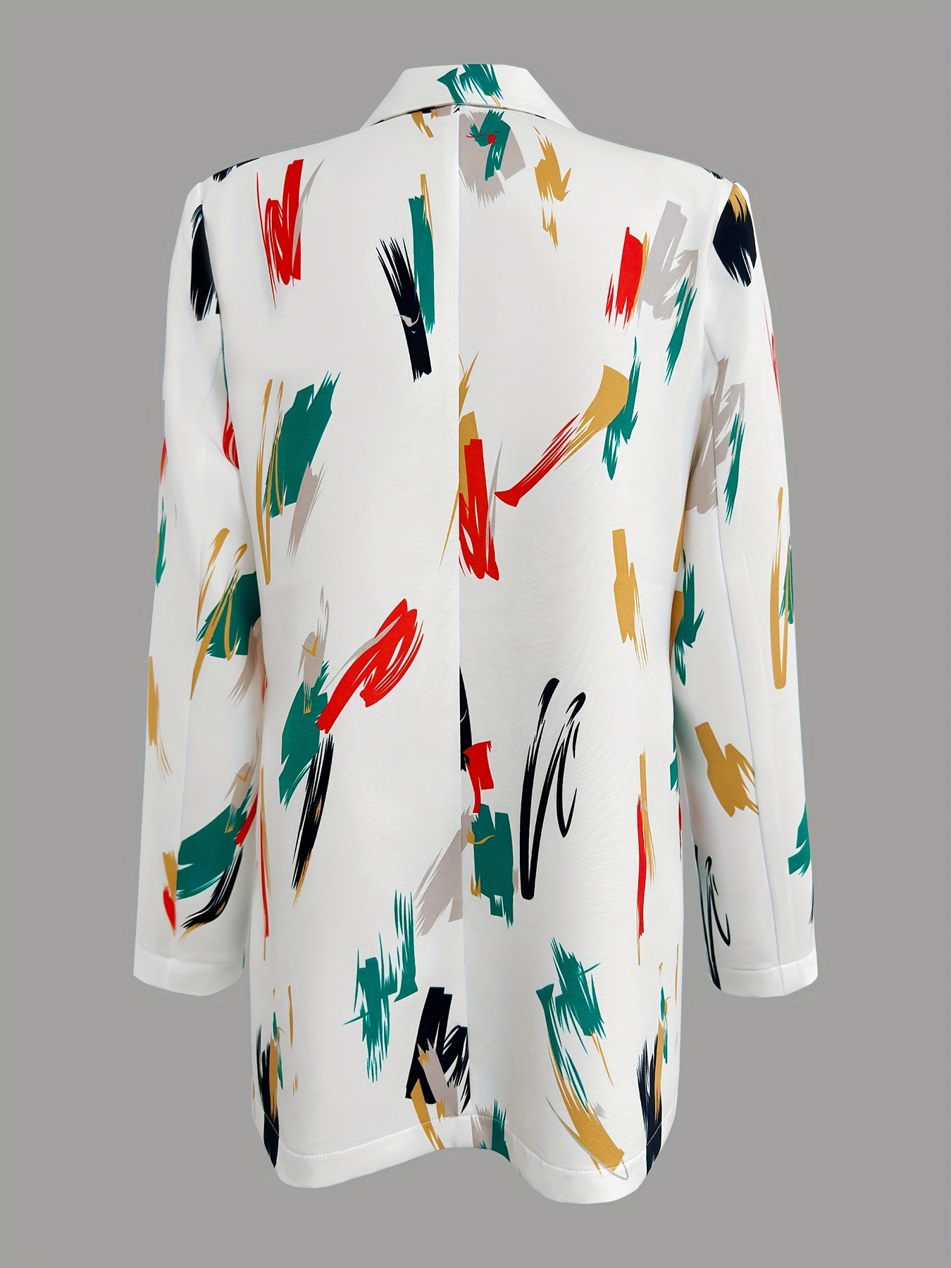 Graffiti Print Lapel Blazer Long Sleeve Casual Office Women's Clothing