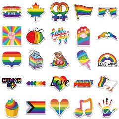 50Pcs Rainbow Waterproof Stickers For Water Bottle Laptop Scrapbook Lugg