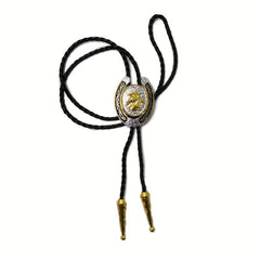 Men's Retro Tie Horse Pattern Buckle Adjustable Neckties