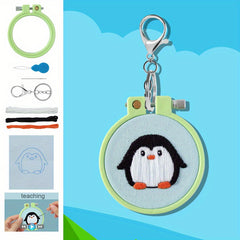 Mini Cross Stitch Embroidery DIY Material Bag Pendant Set