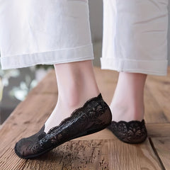 5 Pairs Floral Lace Ankle Socks Breathable Stockings