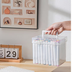 Marker Pen Storage Box Transparent Plastic Organizer
