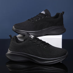 Men's Knit Running Shoes Breathable Soft Sole Sneakers