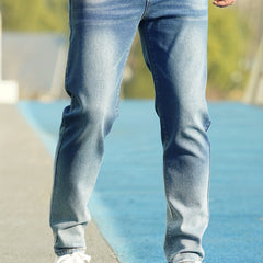 Slim Fit Jeans Mens Casual Street Style Solid Slightly Stretch Distressed Denim