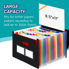 Accordion File Folder with Blank Labels, File Organizer