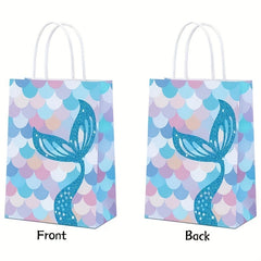 5pcs Mermaid Theme Party Gift Bags - Candy Craft Paper Bags