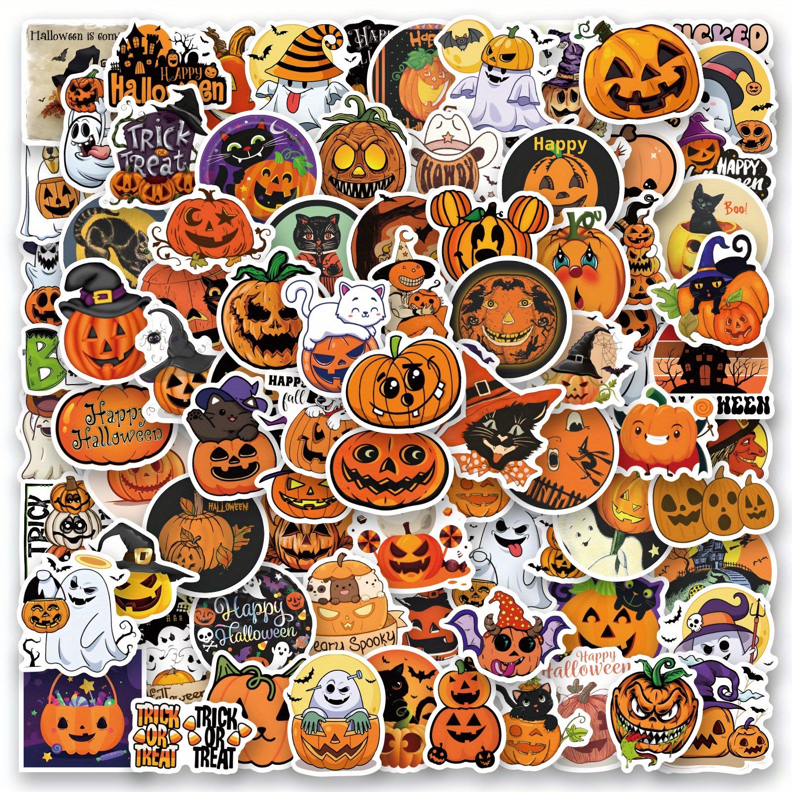 Vintage Halloween Vinyl Stickers Pack Pumpkin Witch Waterproof VSCO Stickers