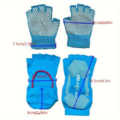 Yoga Socks & Gloves Set Non-slip Breathable Toeless Half Finger Sports