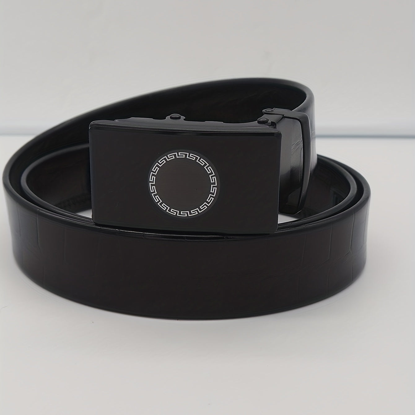 Men's Circle Pattern PU Business Casual Belt