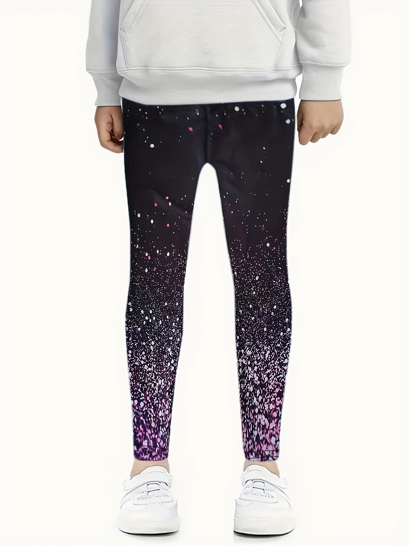 Gradient Polka Doe Print Leggings Sports Girls