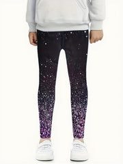 Gradient Polka Doe Print Leggings Sports Girls