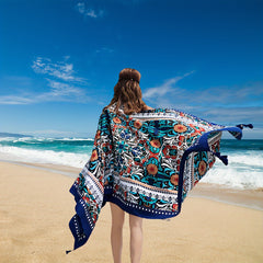 Large Printed Beach Towel Quick Drying with Tassels