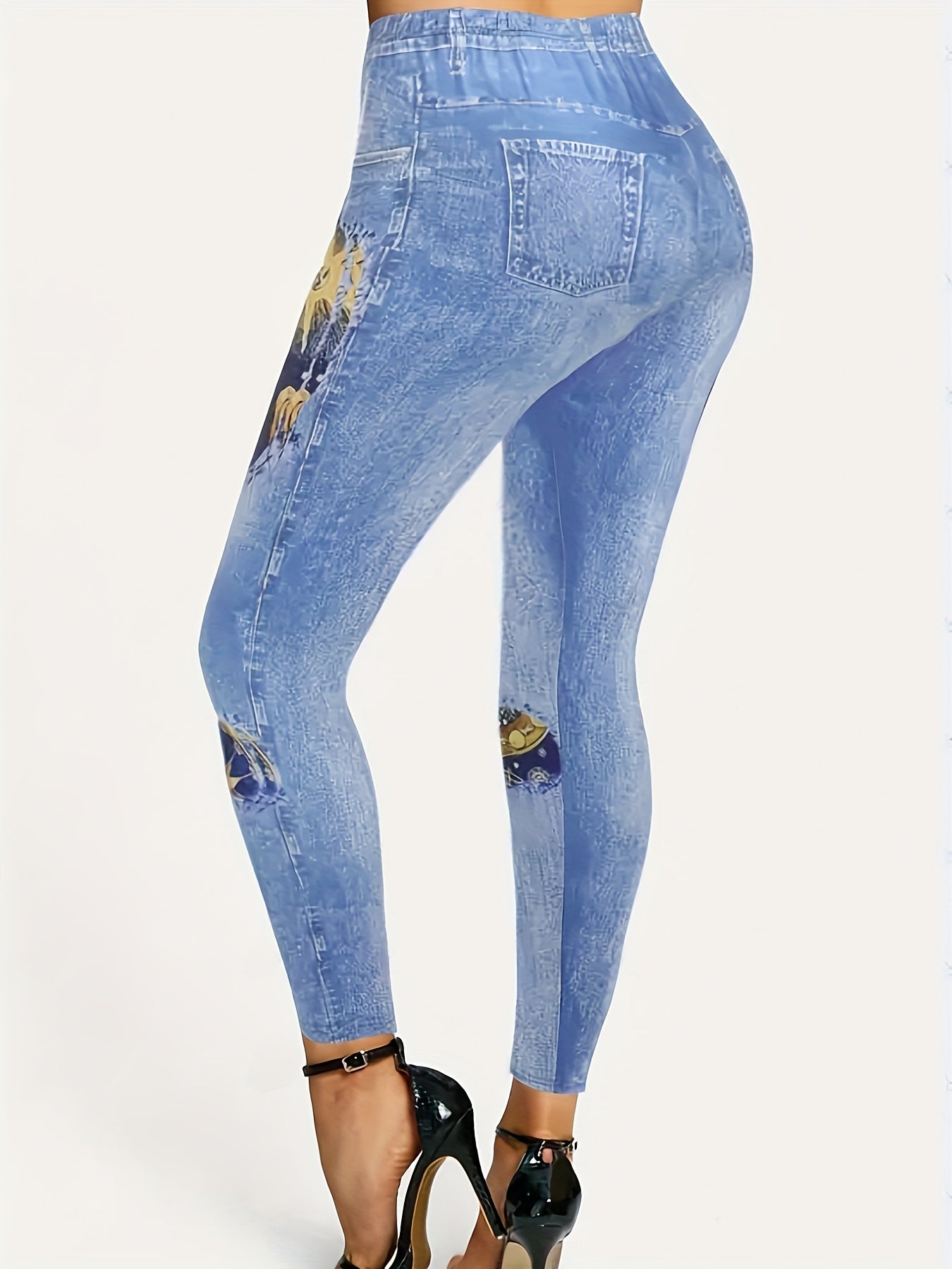 Sun & Moon Denim Print Leggings