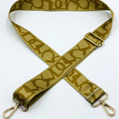 Wide Geometric Pattern Bag Strap, Adjustable Shoulder Replacement
