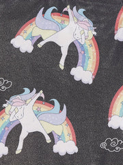 Unicorn & Rainbow Graphic Sleeveless Gymnastics Romper Jumpsuit