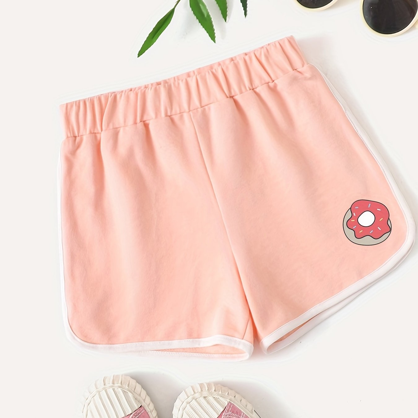 Girls ''Eggs'' Graphic Active Running Short Summer Athletic Shorts Kids Pleated