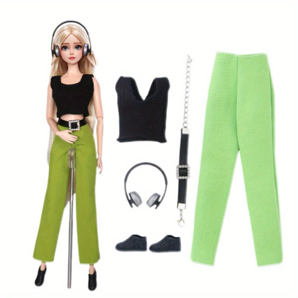 11.5" Doll Clothes Set, Tops Shirt Pants Summer Skirt Outfit Toy Gift