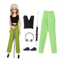 11.5" Doll Clothes Set, Tops Shirt Pants Summer Skirt Outfit Toy Gift