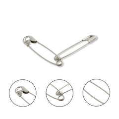 150pcs Safety Pins 4 Sizes Metal Silvery Sewing Supplies