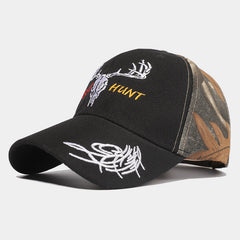 Deer Embroidery Camo Baseball Cap Outdoor Fishing Sunscreen Peaked Cap