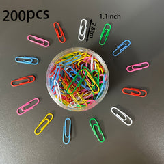 200pcs Colorful 28mm Paper Clip Metal Candy Paper Clip Office Folder
