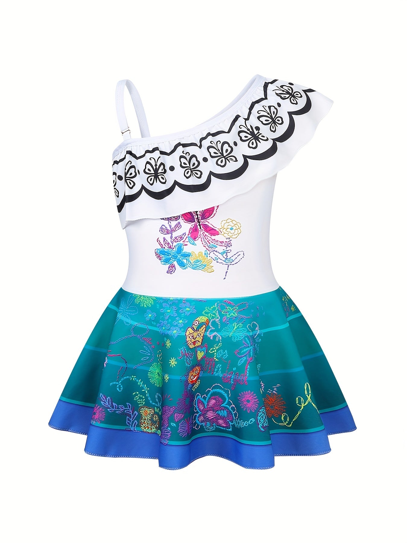 Toddler Girls Flowers One Piece Swimsuit Costumes
