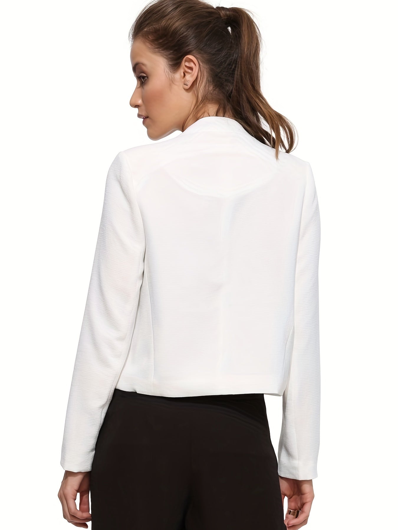 Open Front Blazer Long Sleeve Crop Blazer for Women