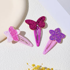 3pcs Star Butterfly Sequin Hair Clips Girls Hair Accessories