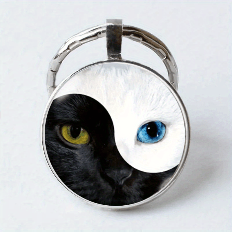 Vintage Cat Keychain Necklace Bag Charm